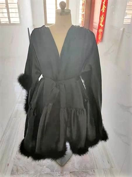 Luxury Silk Sleepwear Women Sexy Satin Nightwear Feather