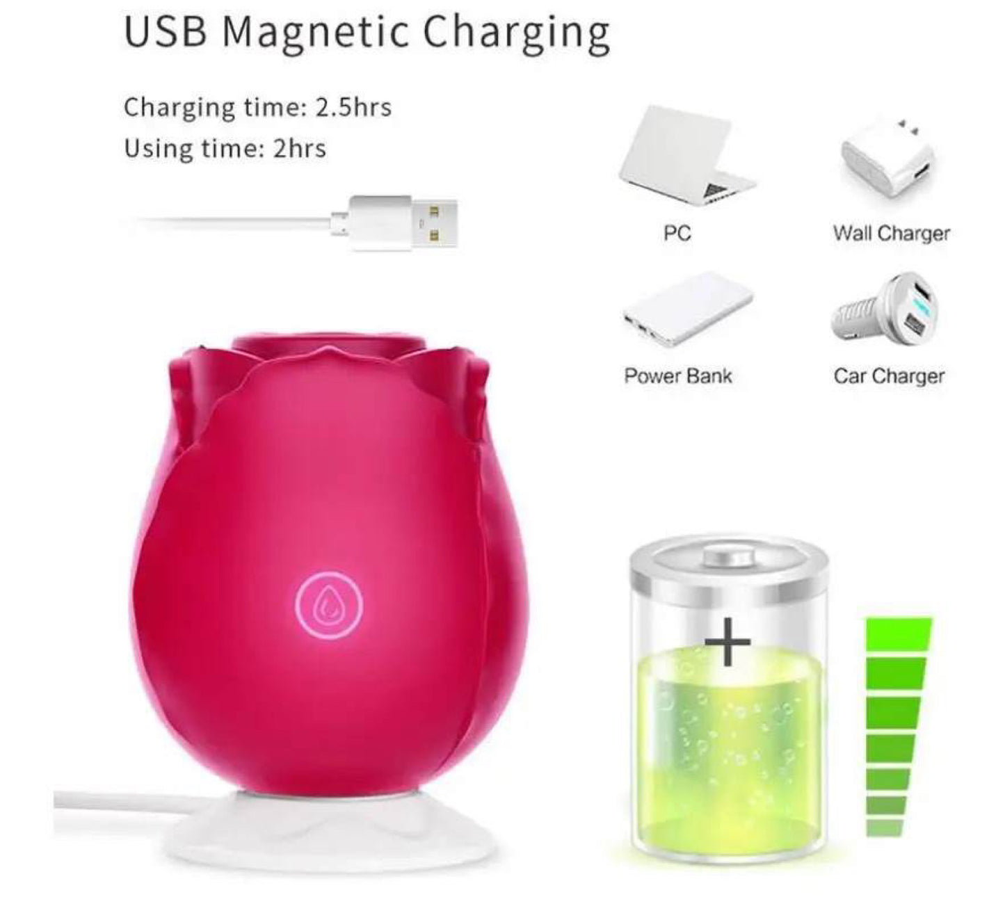 Replacement Rose Charger Magnetic USB Charger Cable for Rose 12mm Standing