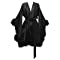 Luxury Silk Sleepwear Women Sexy Satin Nightwear Feather
