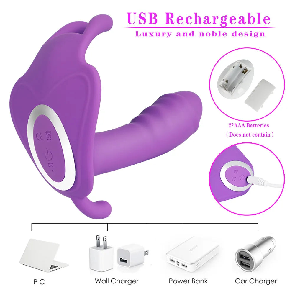 Play On The Go Butterfly Remote Vibrator With Remote Control